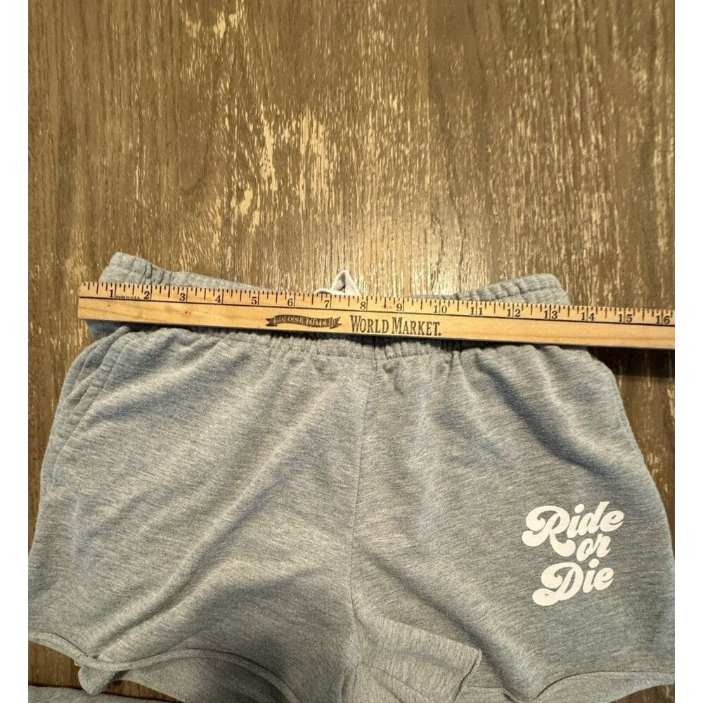 Show Me Your Mumu Ride or Die Gray Graphic Sweatshirt Short set Oversized Small - Picture 13 of 16